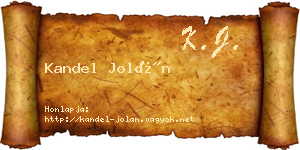 Kandel Jolán névjegykártya
